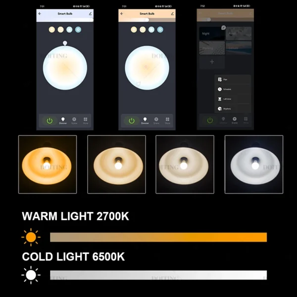 لمبة Tuya ذكية WiFi – تحكم صوتي وتوقيت، سطوع وحرارة قابلة للتعديل - Image 5
